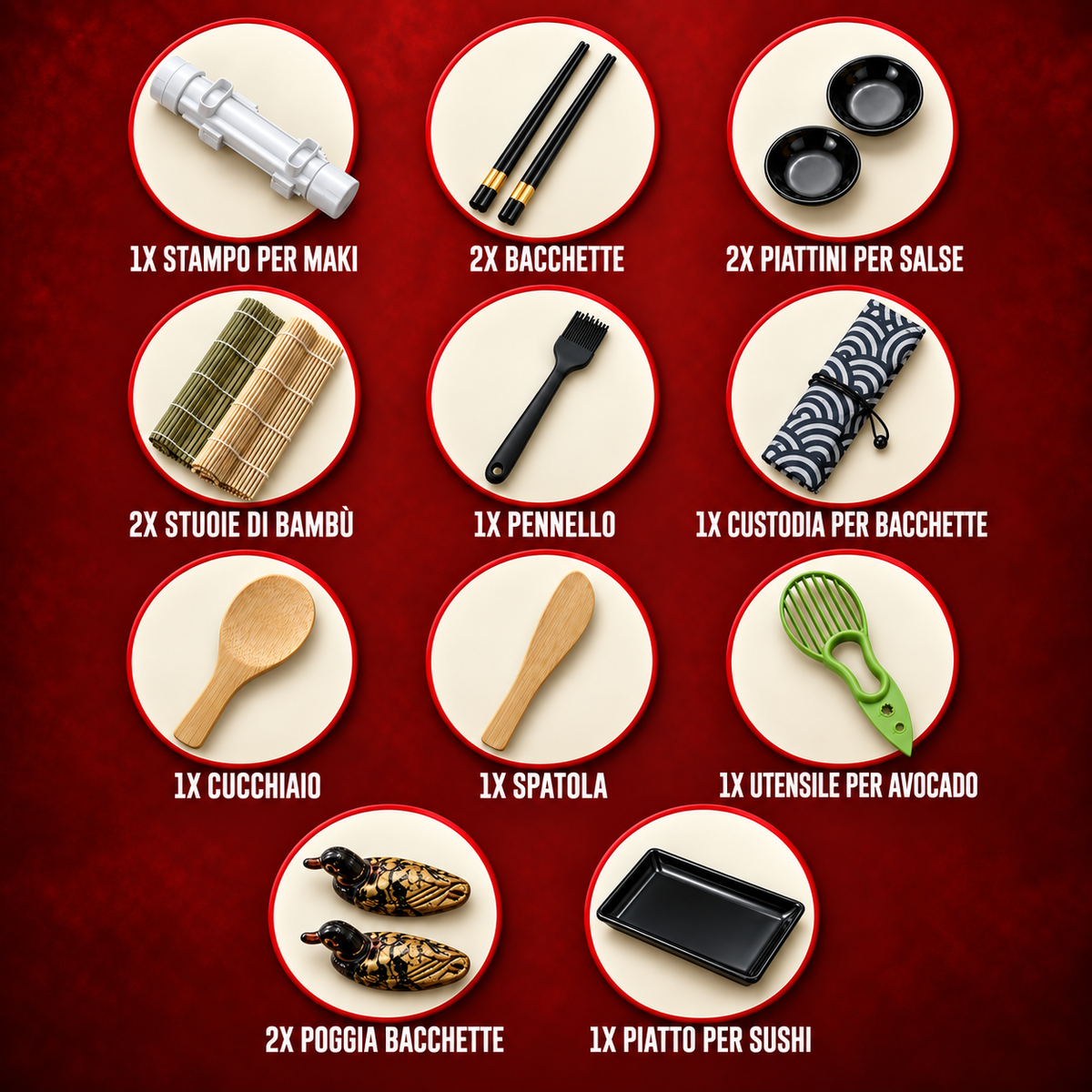 Maki preparati con il kit completo