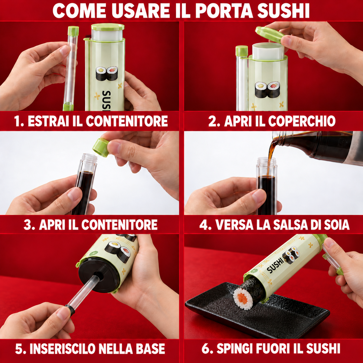 Sushi Push Pop con Porta Salsa