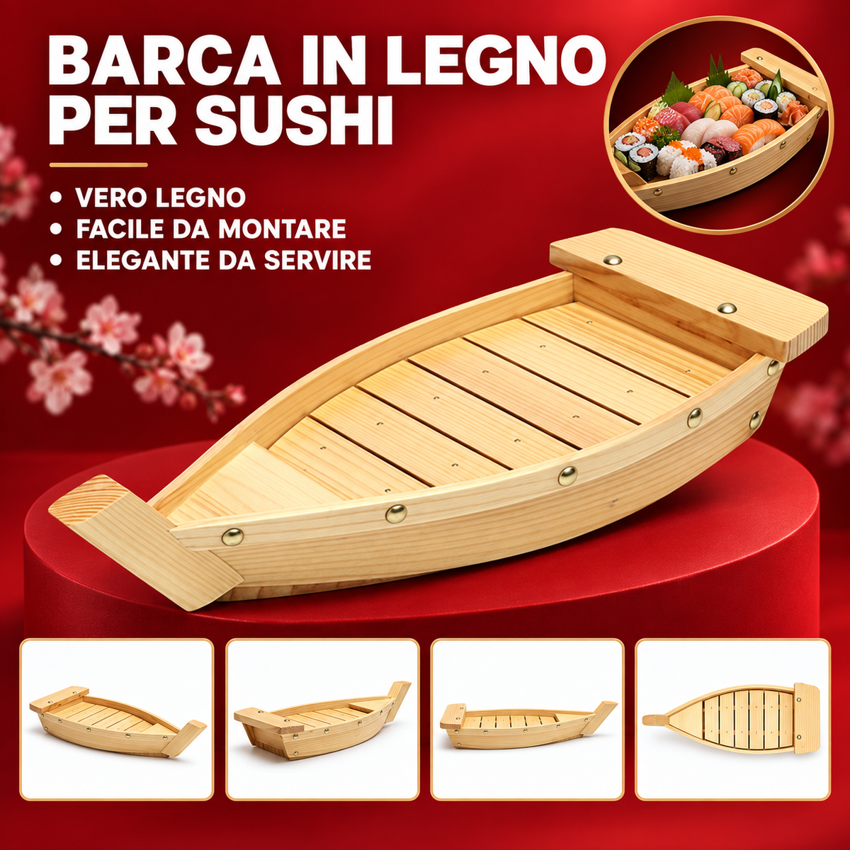 Barca da Sushi in Legno