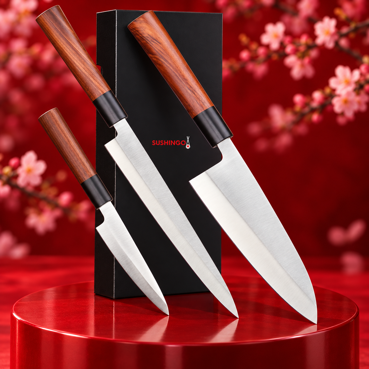 Set 3 Coltelli Giapponesi per Sushi e Sashimi