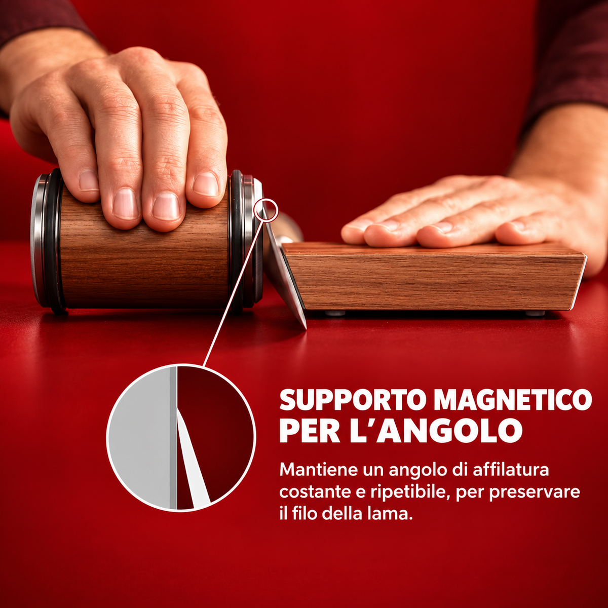 Affilacoltelli Magnetico a Rullo 15°