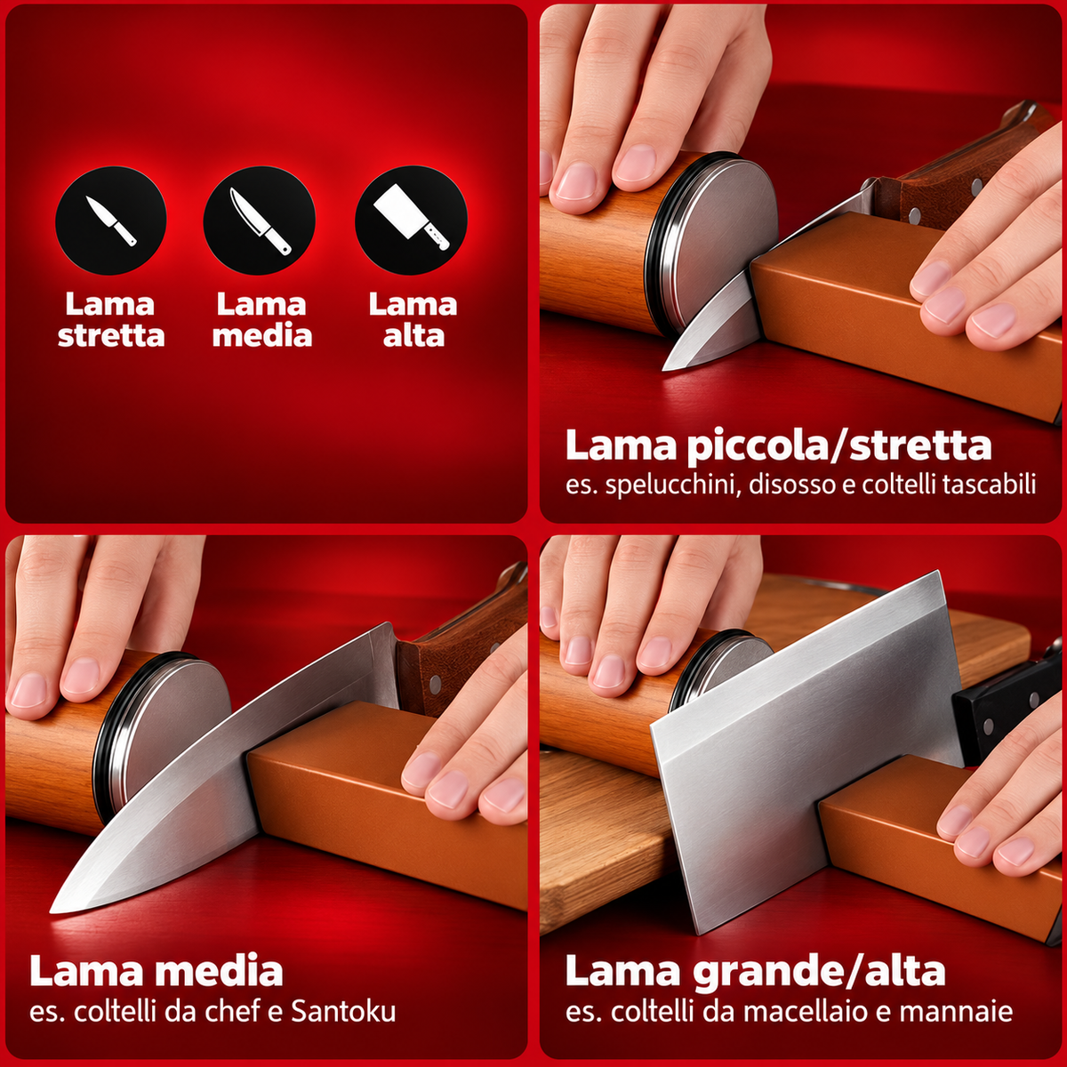Affilacoltelli Magnetico a Rullo 15°