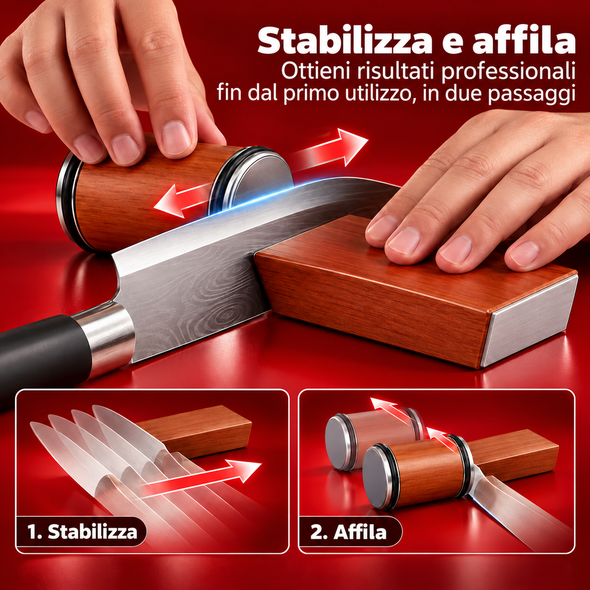 Affilacoltelli Magnetico a Rullo 15°