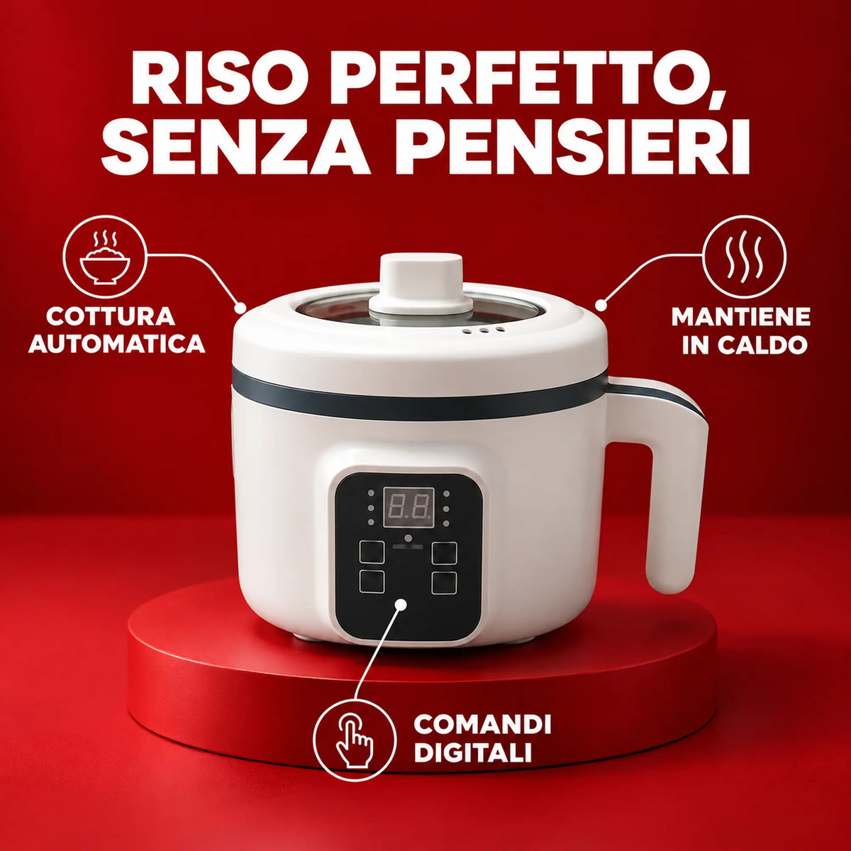 Cottura automatica, mantenimento in caldo e comandi digitali