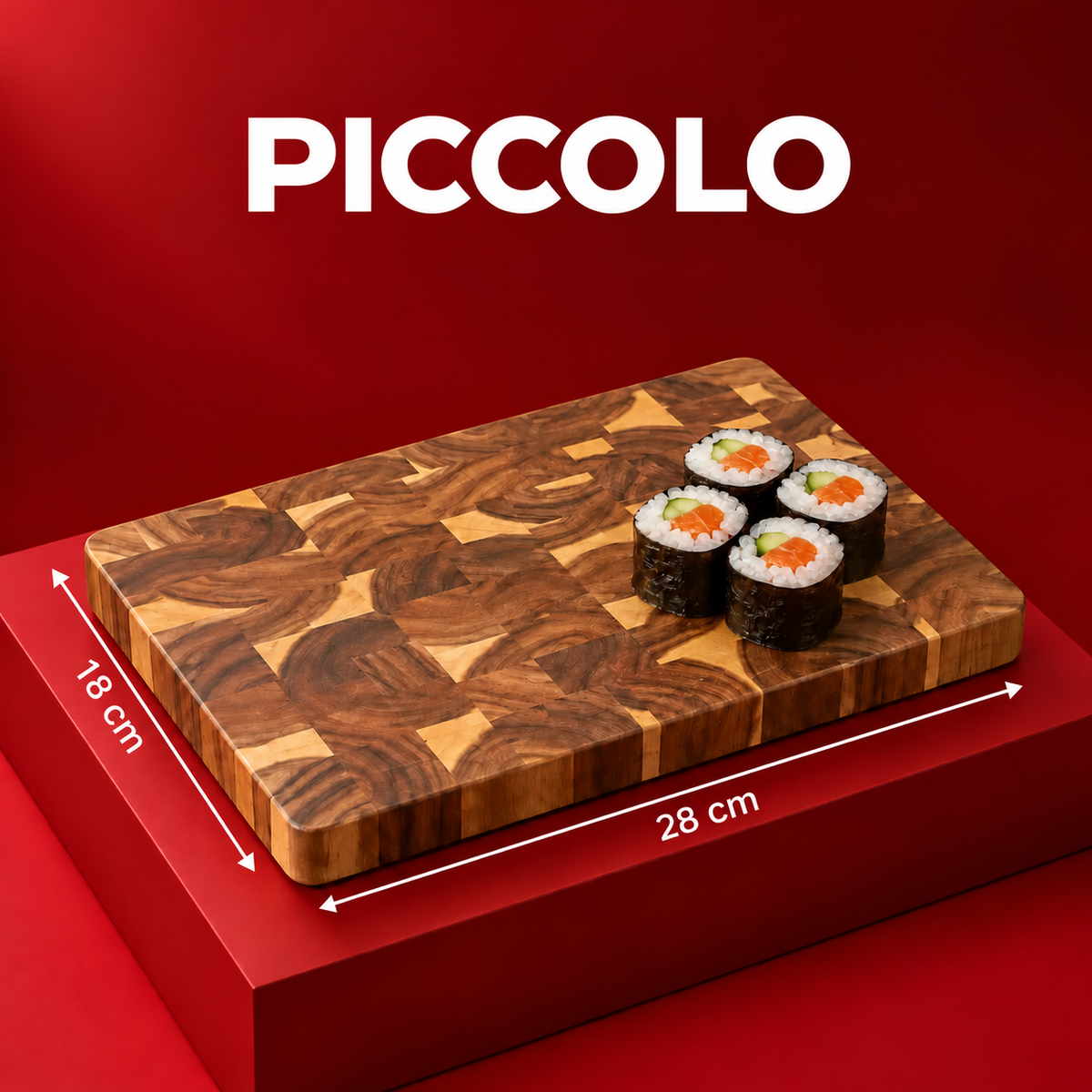 Tagliere piccolo: lunghezza 28 cm e larghezza 18 cm